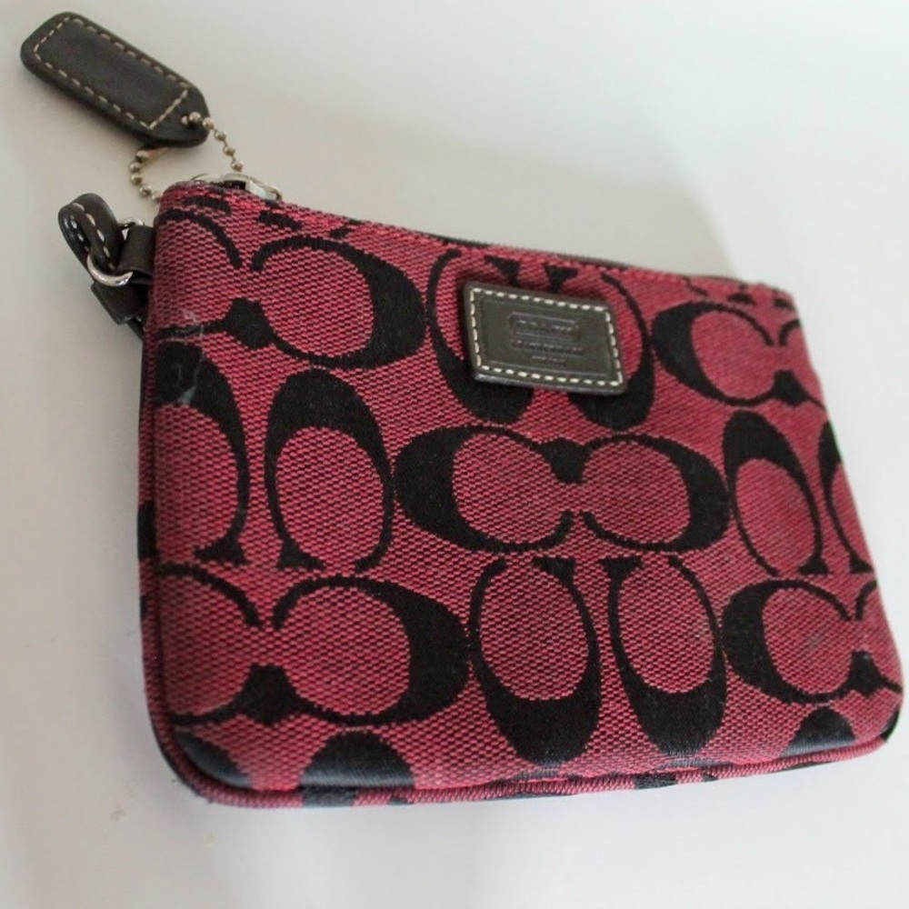 COACH Burgundy Wristlet
