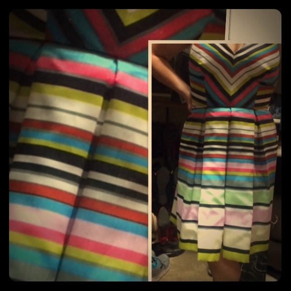 Fun and Flirty Multi Colored Halter Dress - Picture 1 of 2