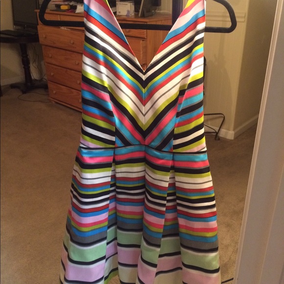 Fun and Flirty Multi Colored Halter Dress - Picture 2 of 2