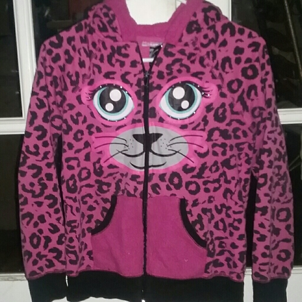 Pink little girl cheetah jacket