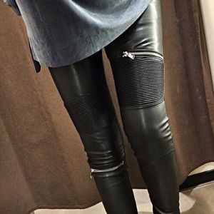 Zara leather pants with zippers Zara leather pants with zippers