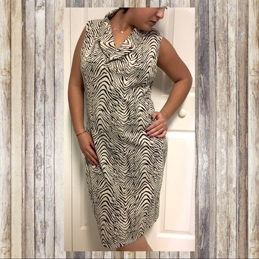 12 🌑Calvin Klein🌑 zebra print midi work dress