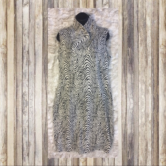 12 🌑Calvin Klein🌑 zebra print midi work dress - Picture 2 of 7