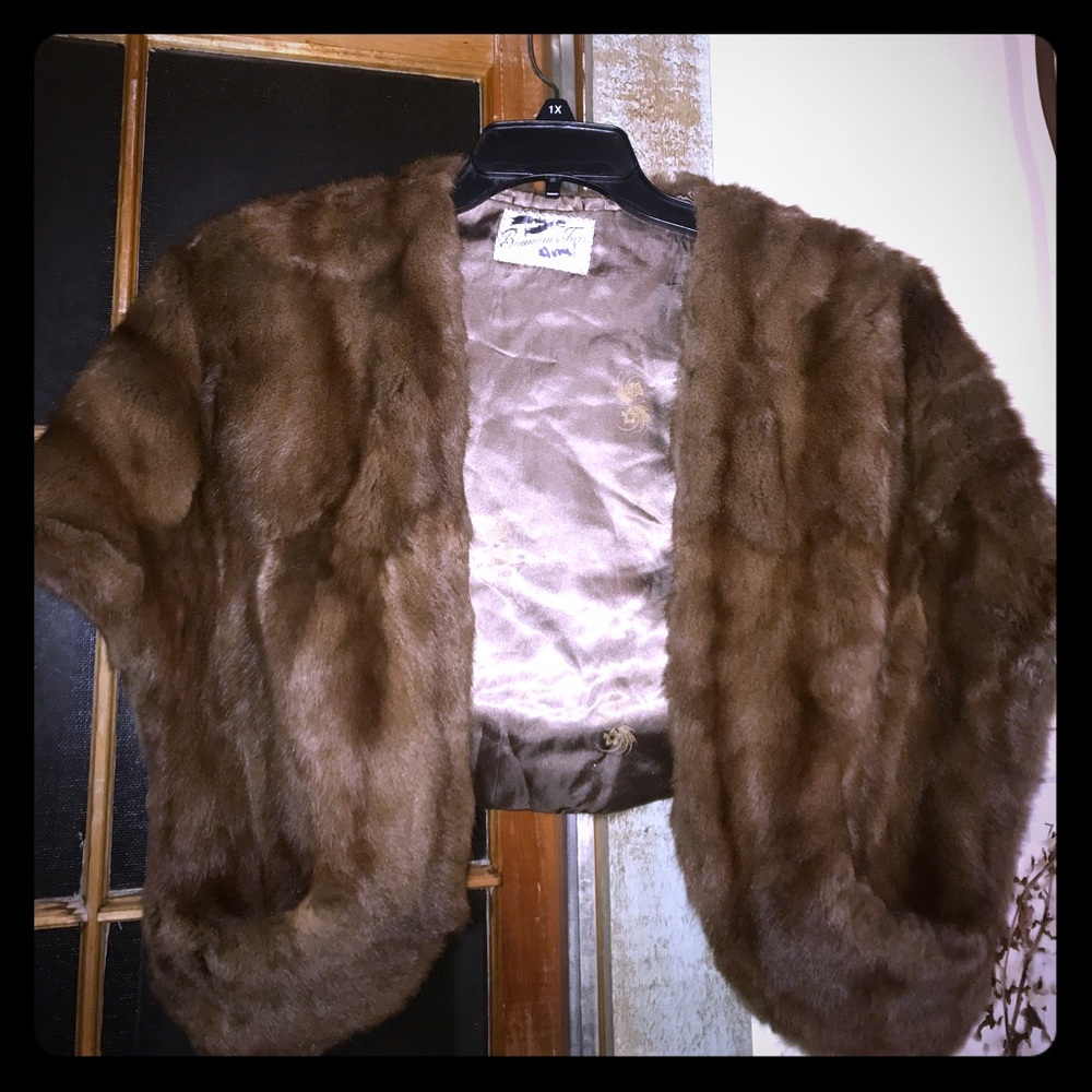 Vintage Mink Fur Shawl