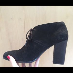 Franco Sarto Black Suede Booties