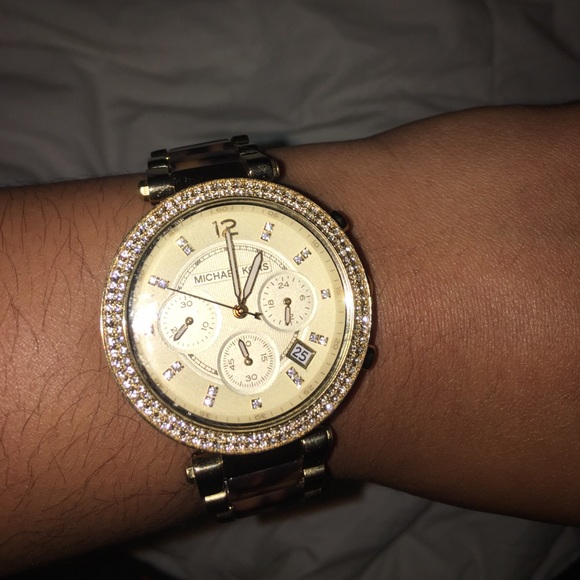 Women’s Gold tortoise shell Michael Kors Watch main image 4
