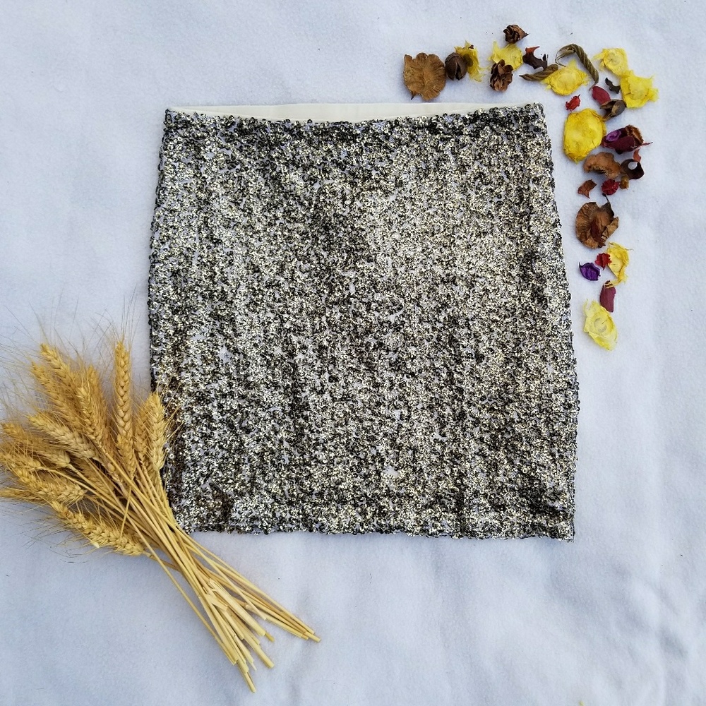 Gold Sequin Mini-skirt
