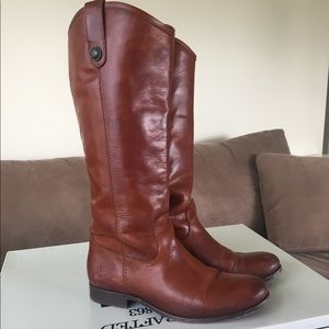 Frye Melissa Button Boots - size 8 - cognac