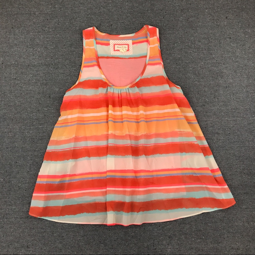 Meadow Rue anthro orange sleeveless split back top