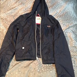 Navy blue rain jacket