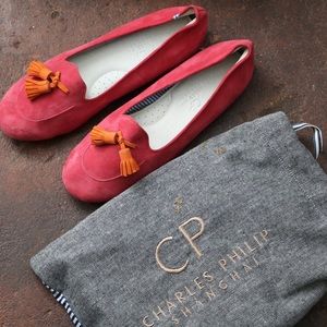 Charles Phillip Suede Sylvie Tassel slippers