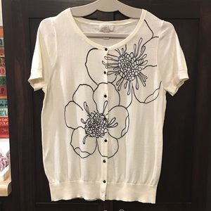 LOFT Short Sleeve Cardigan, L, EUC LOFT Short Sleeve Cardigan, L, EUC