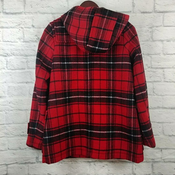Gap Women's Coat Wool Toggle Red Plaid XS - Picture 5 of 5