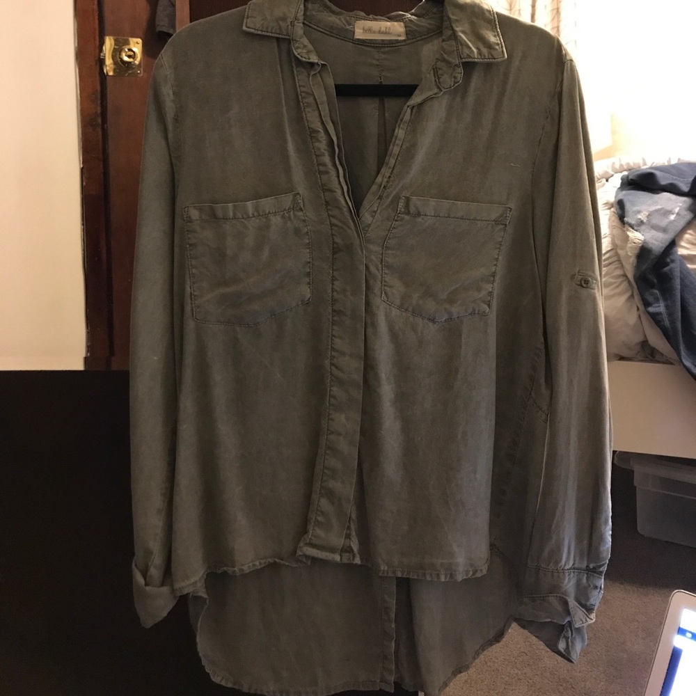 Bella Dahl army green blouse - size M