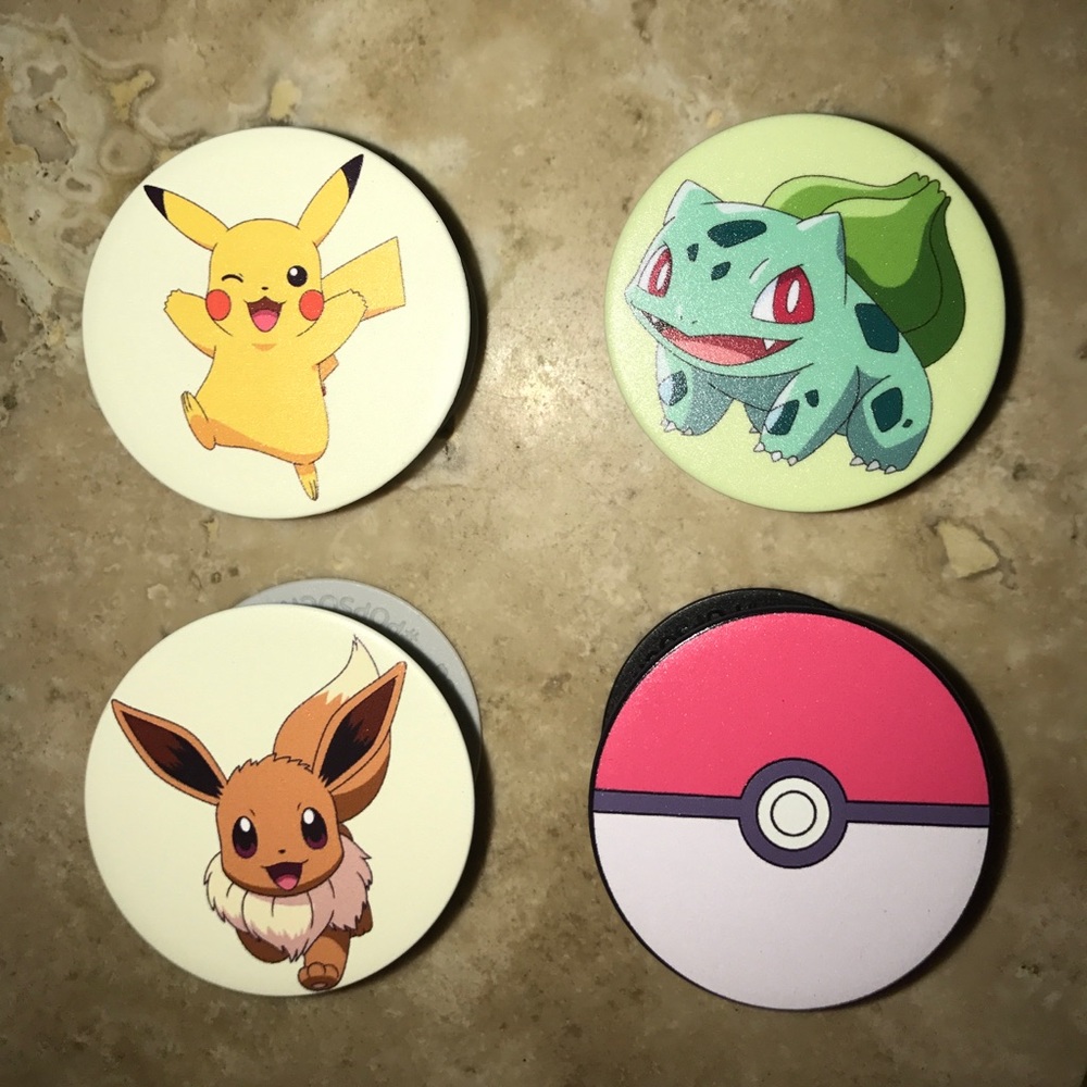 4 Pokémon pop sockets