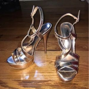 Women's rose gold heels size 7