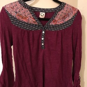 Purple anthro long sleeve shirt