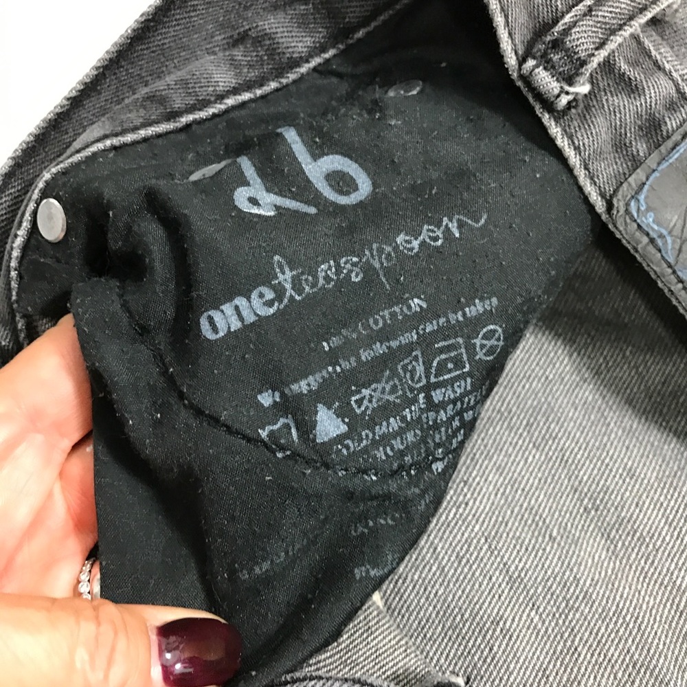 One Teaspoon Charcoal Ripped Baggies Free People - Picture 3 of 8
