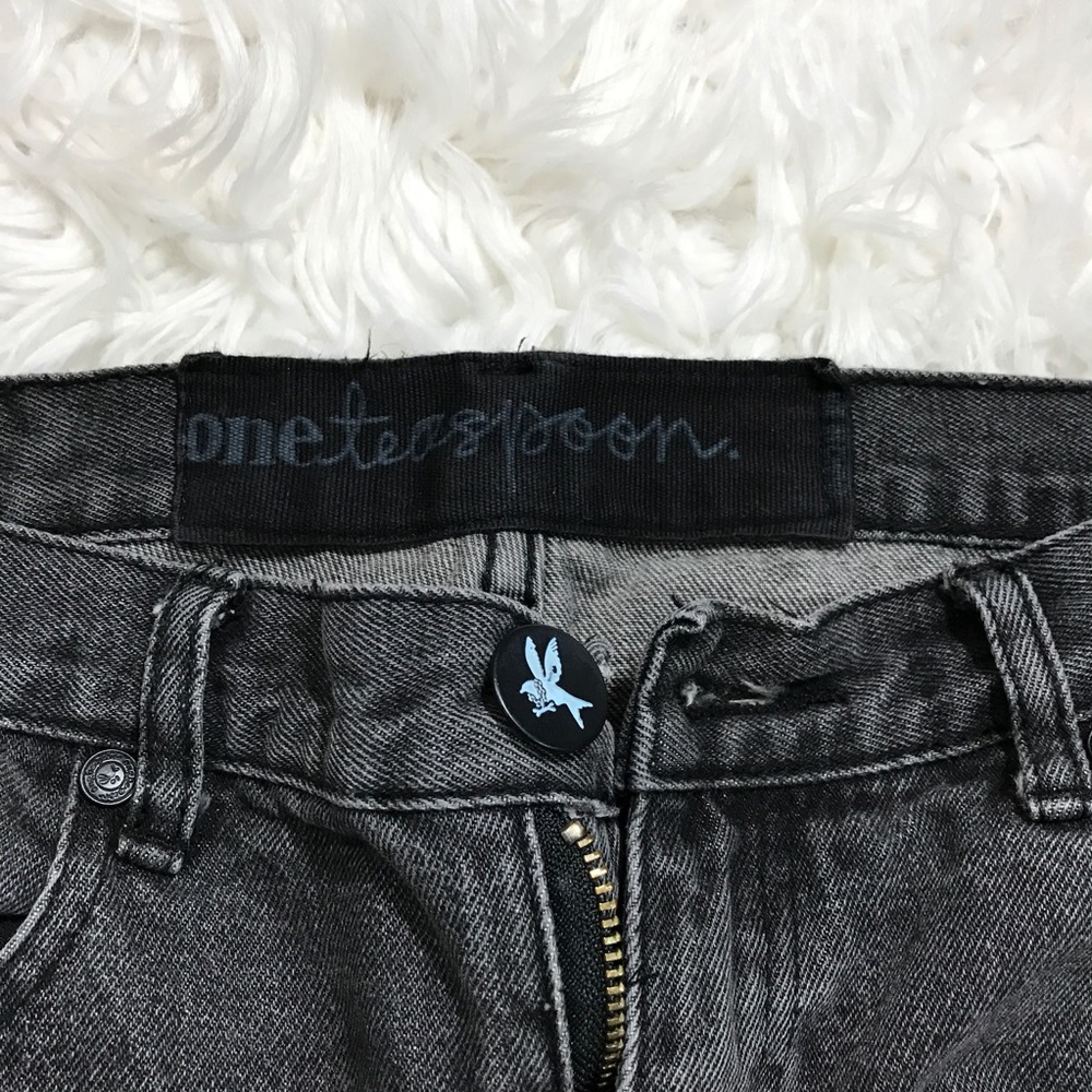 One Teaspoon Charcoal Ripped Baggies Free People - Picture 6 of 8
