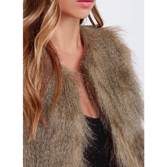 Black Swan | Faux Fur (Brown/Taupe) Vest NWT - Picture 4 of 6