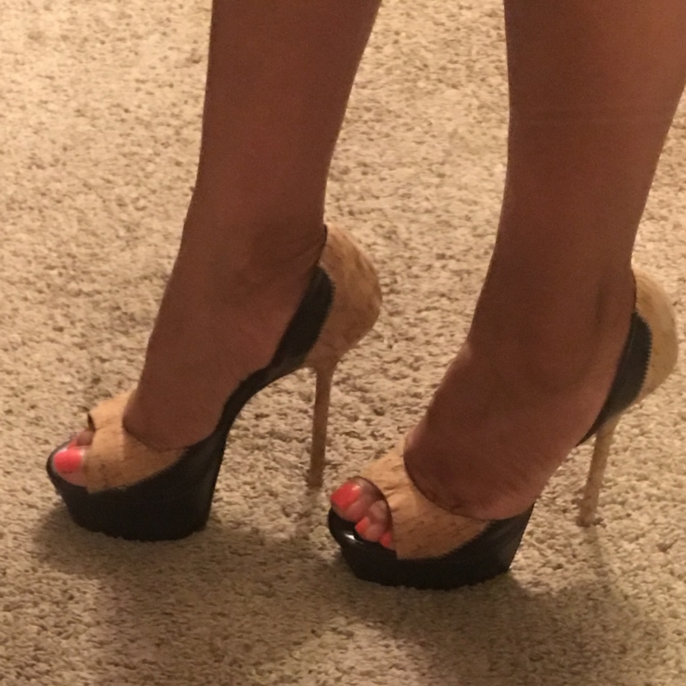 Bebe platform heels - beautiful cork detail