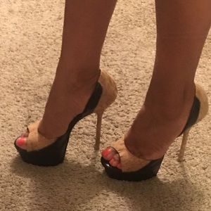 Bebe platform heels - beautiful cork detail