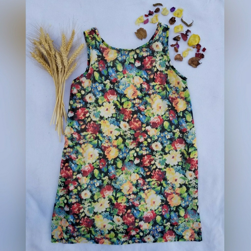 Imported floral mini dress