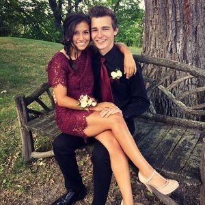 Burgundy 2 piece dress!