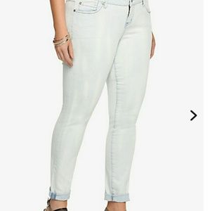 Torrid Acid Washed White Skinny Jeans