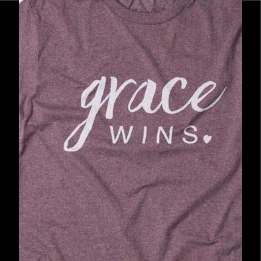 Grace wins plum colored soft Tshirt - Picture 2 of 2