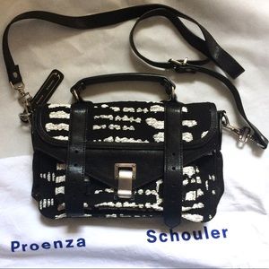 Proenza Schouler ps1 tiny black and white handbag