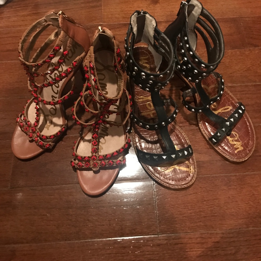 SOLD!!😜2 pairs of strappy studded sandals