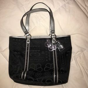COACH F15709 Poppy Butterfly grafitti Glitter Tote