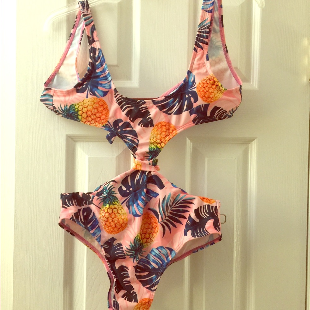 Brand New high waist Tropical print sx S monokini