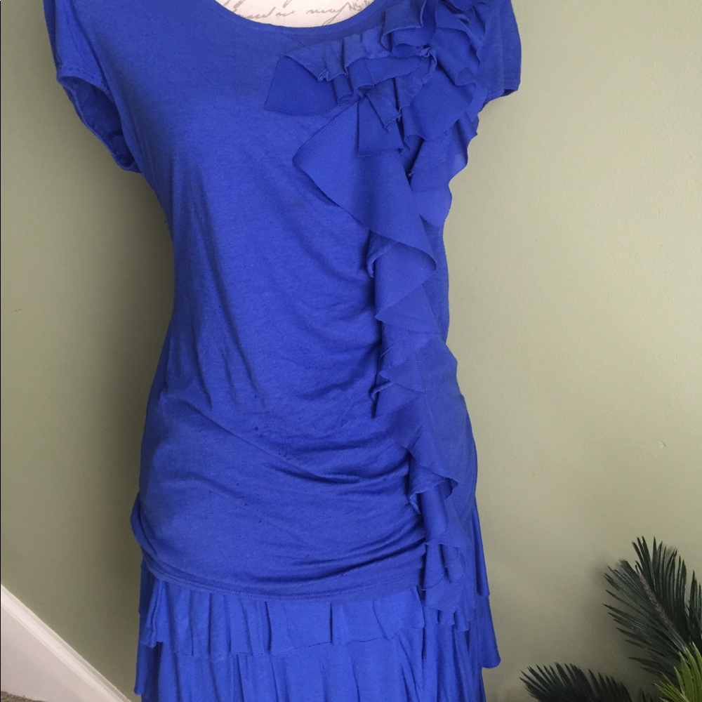 Two-Piece Royal Blue Matching Top/Skirt