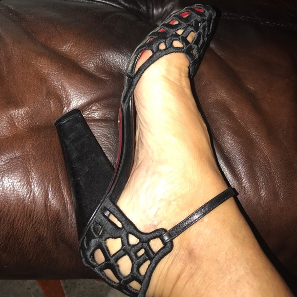 Cesare Paciotti Black silk weaved heels maryjanes - Picture 7 of 8