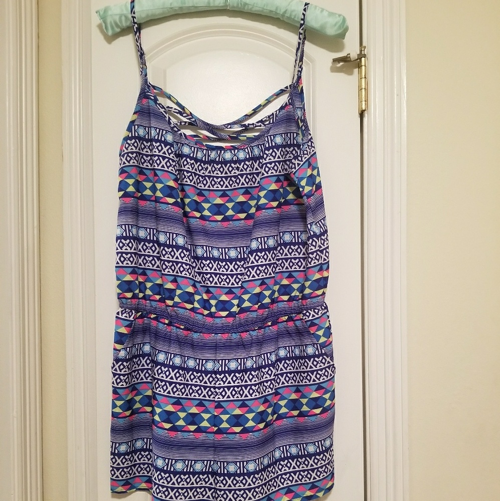 Multi color short romper.