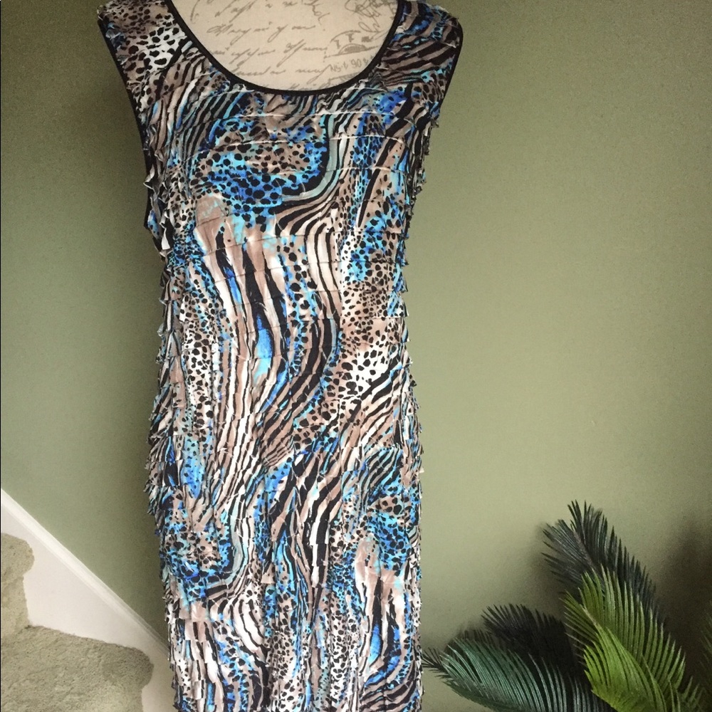 Lanalee "Tribal" Pleated Jersey Dress - Multicolor