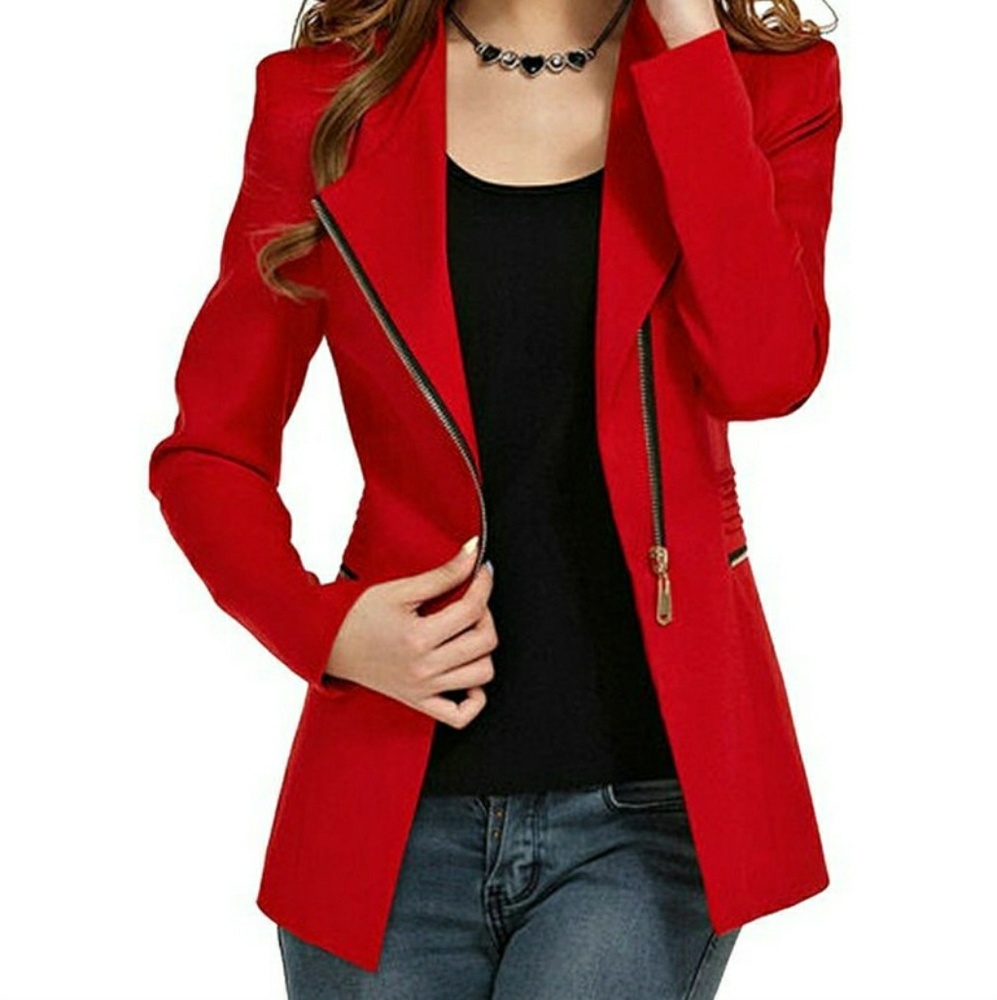 Slim fit zipper jacket