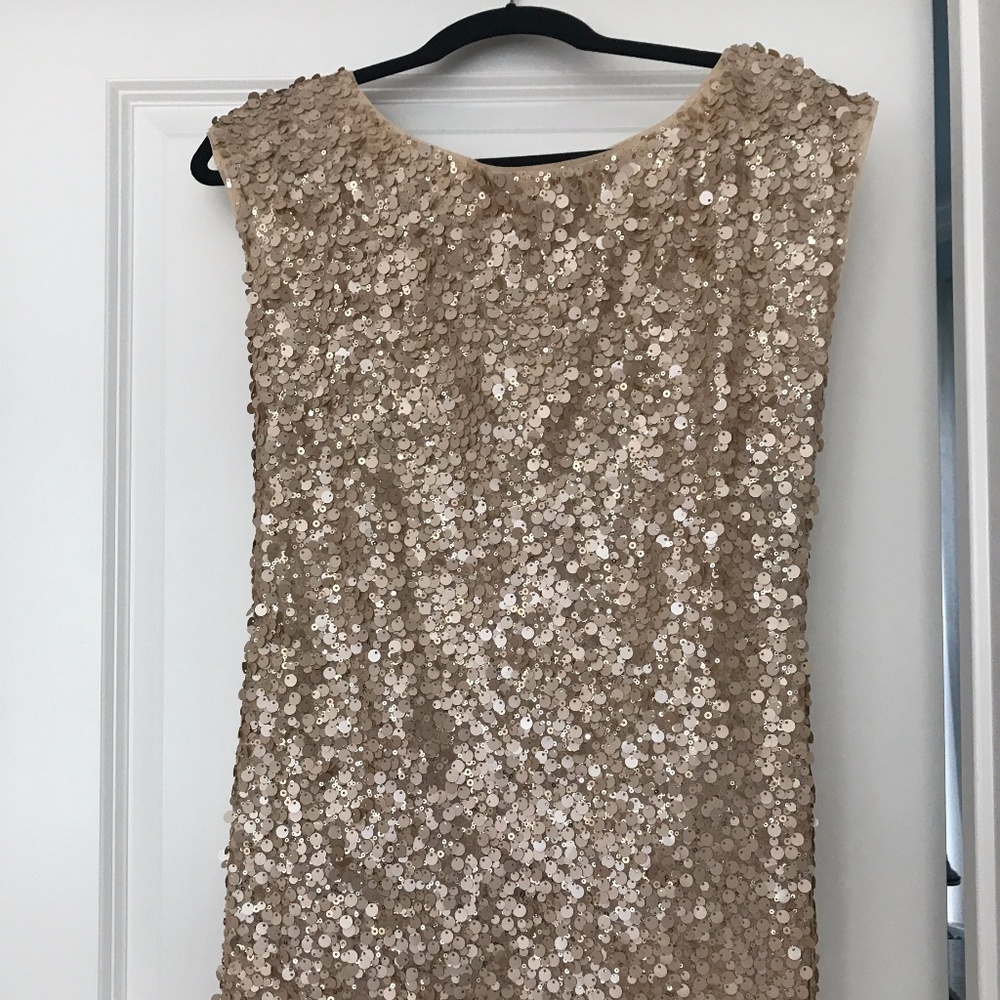 Alice and Olivia Gold Sequin Mini Dress