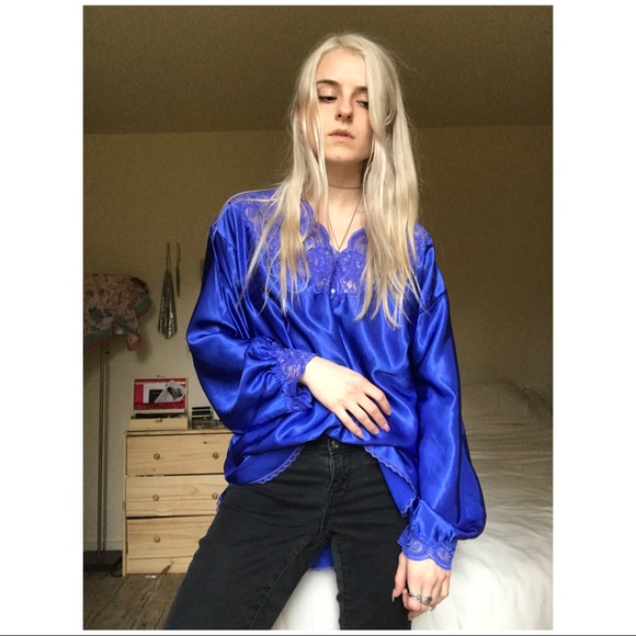 satin and lace blouse