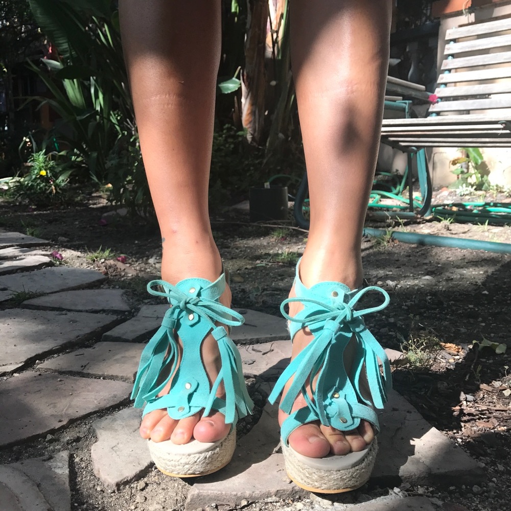 Any three for 20 Ankle strap fringe wedge