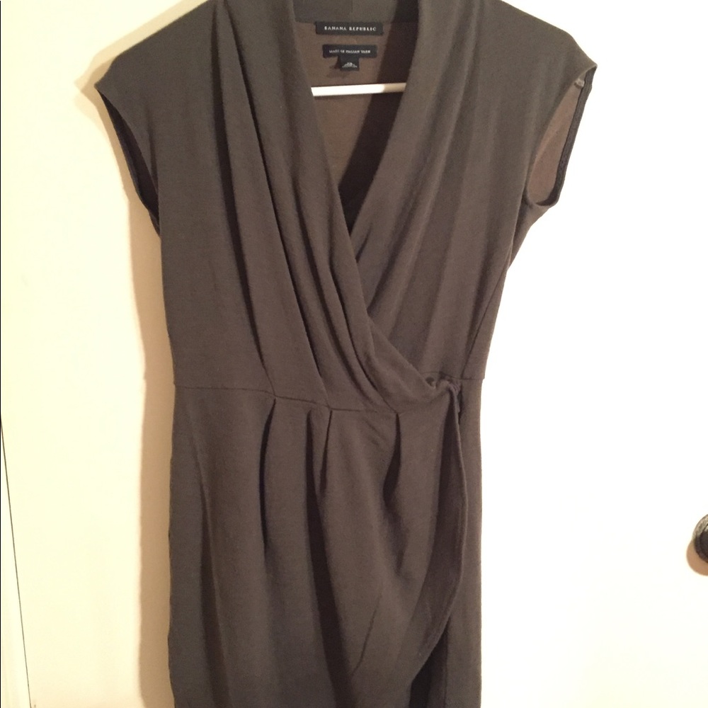 Olive Green Banana Republic Wrap Dress