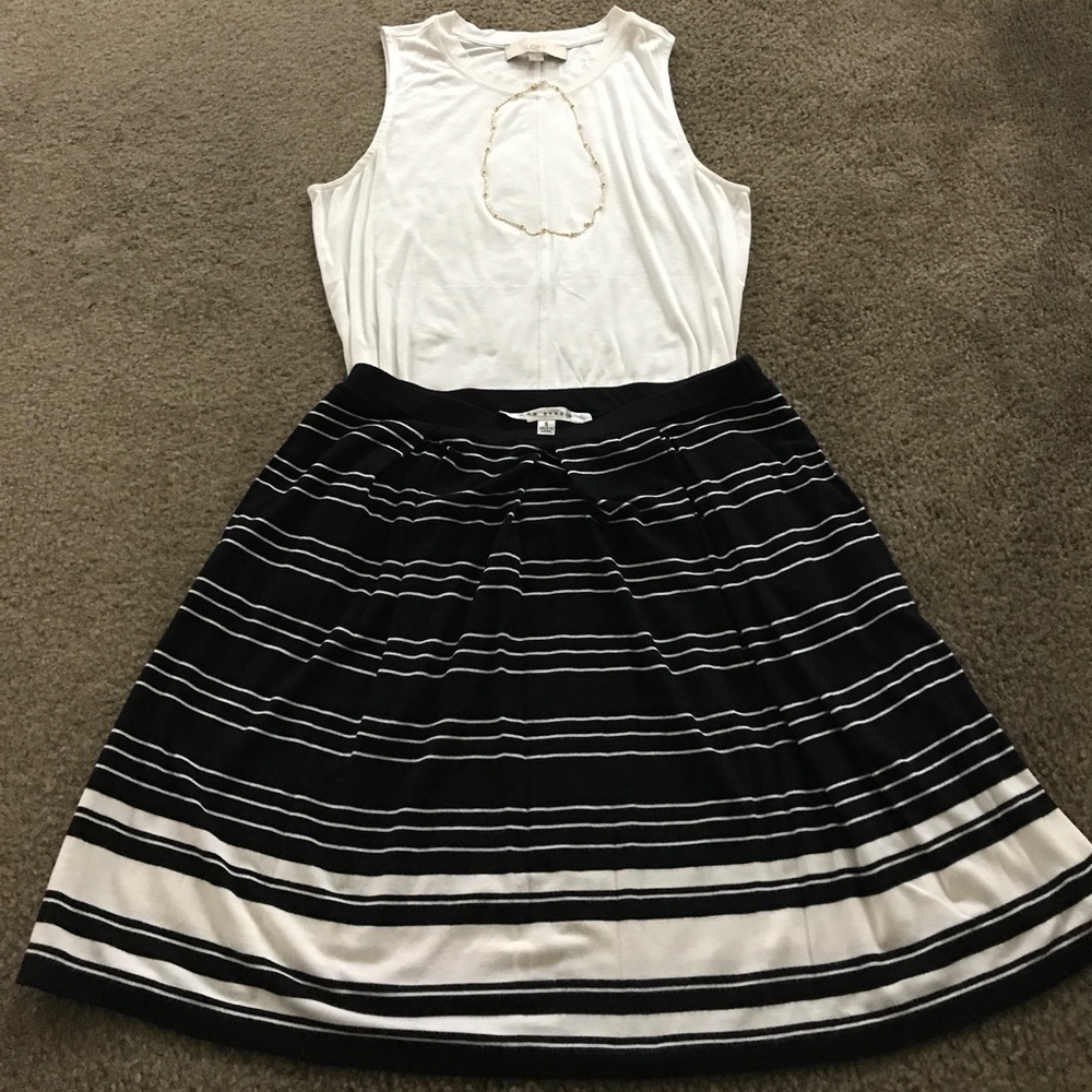 Max Studio A-line striped skirt