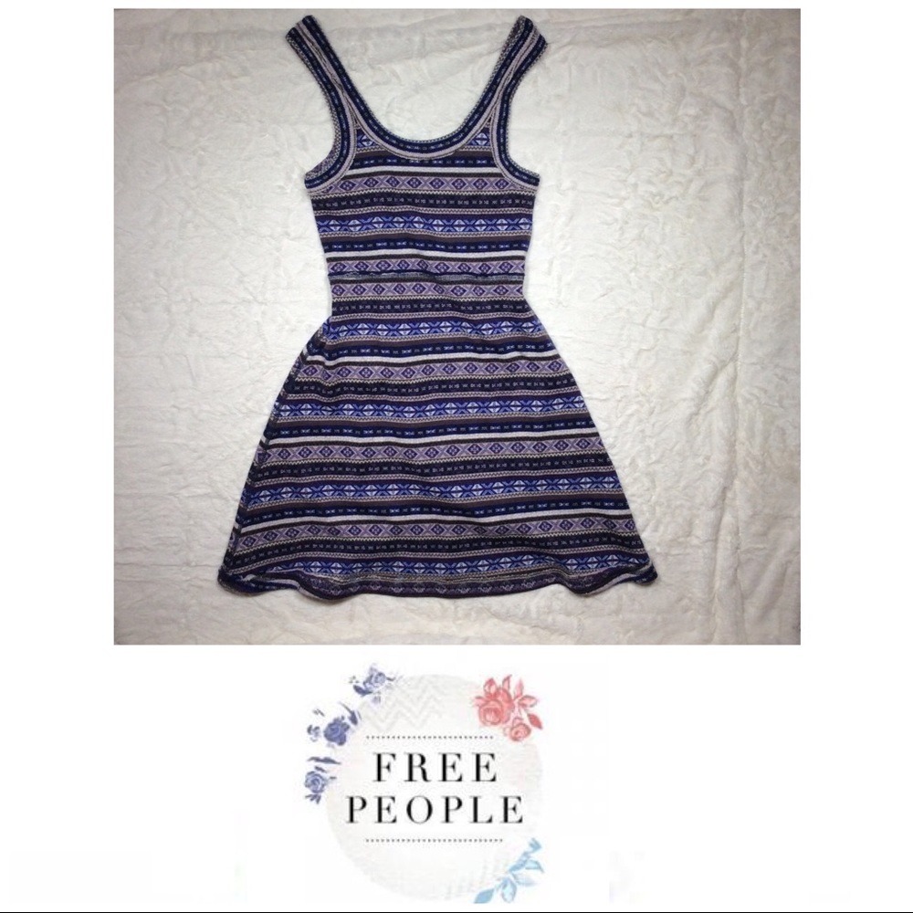Free People Fair Isle Fit and Flare Sweater Dress