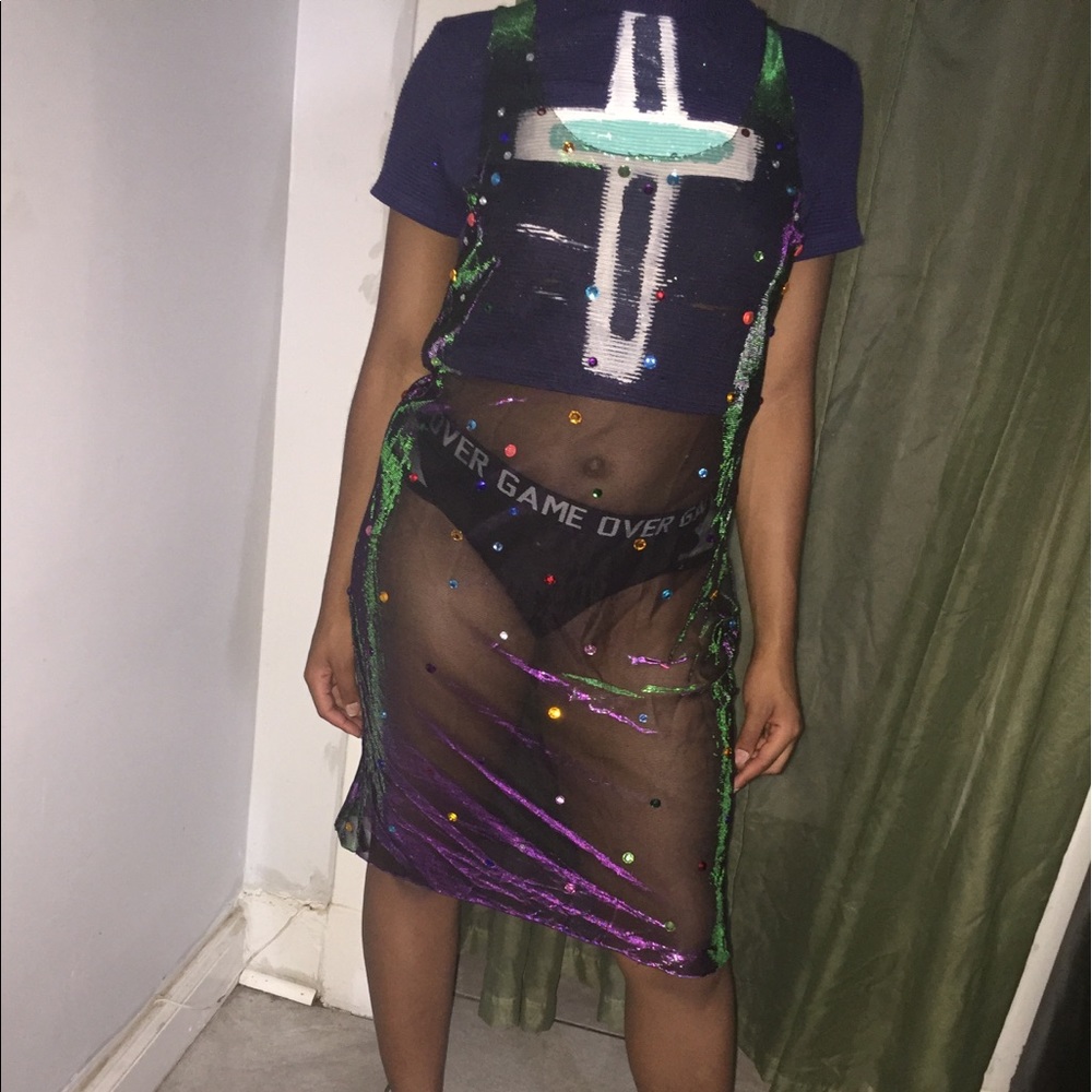 Holographic rhinestone dress