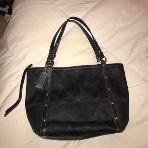 Coach Signature Stripe Studded Tote