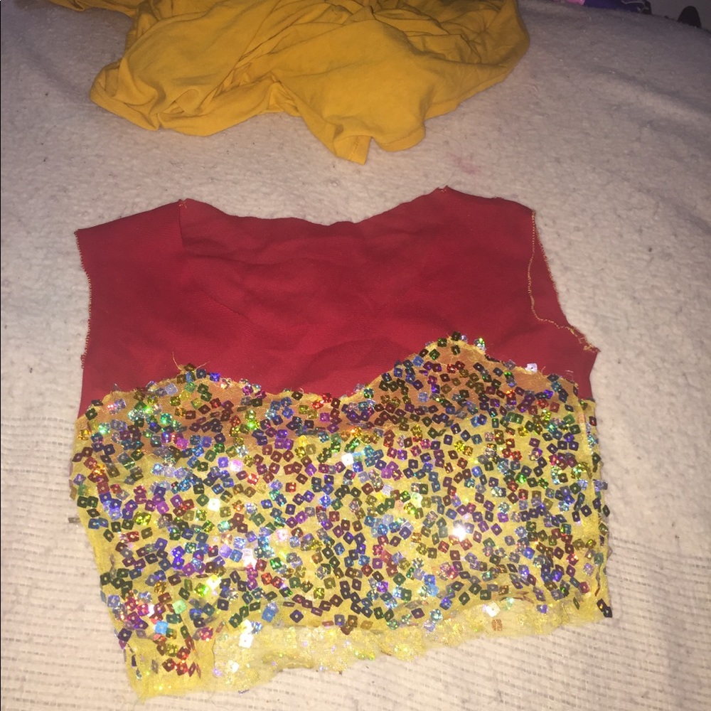 Mesh Crop top with sparkles