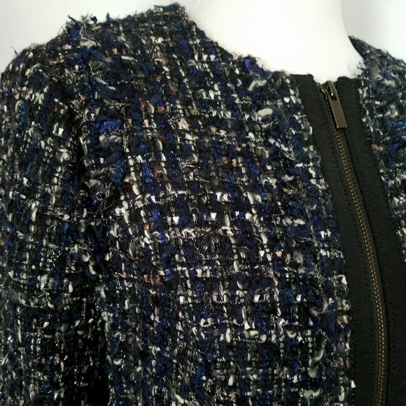 Banana Republic Tweed Zip Blazer With Frayed Trim - Picture 7 of 7