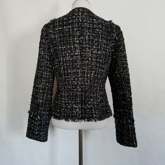 Banana Republic Tweed Zip Blazer With Frayed Trim - Picture 5 of 7